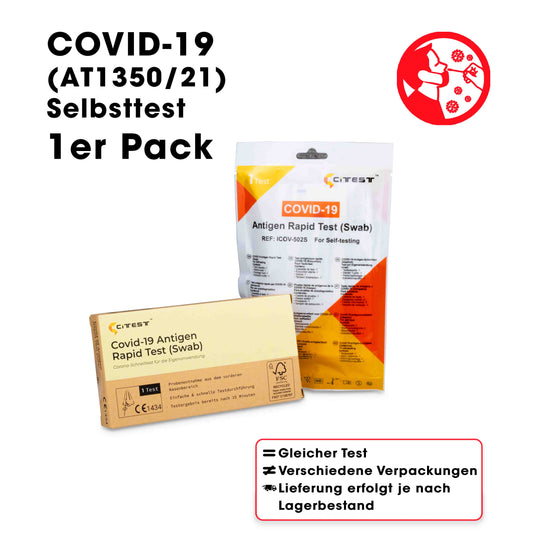 Citest Diagnostics Covid-19 Antigen Rapid Test Swab (AT1350/21) für den Heimgebrauch (Nasenabstrich) im 1er Pack. Frei Haus ab 50 €.