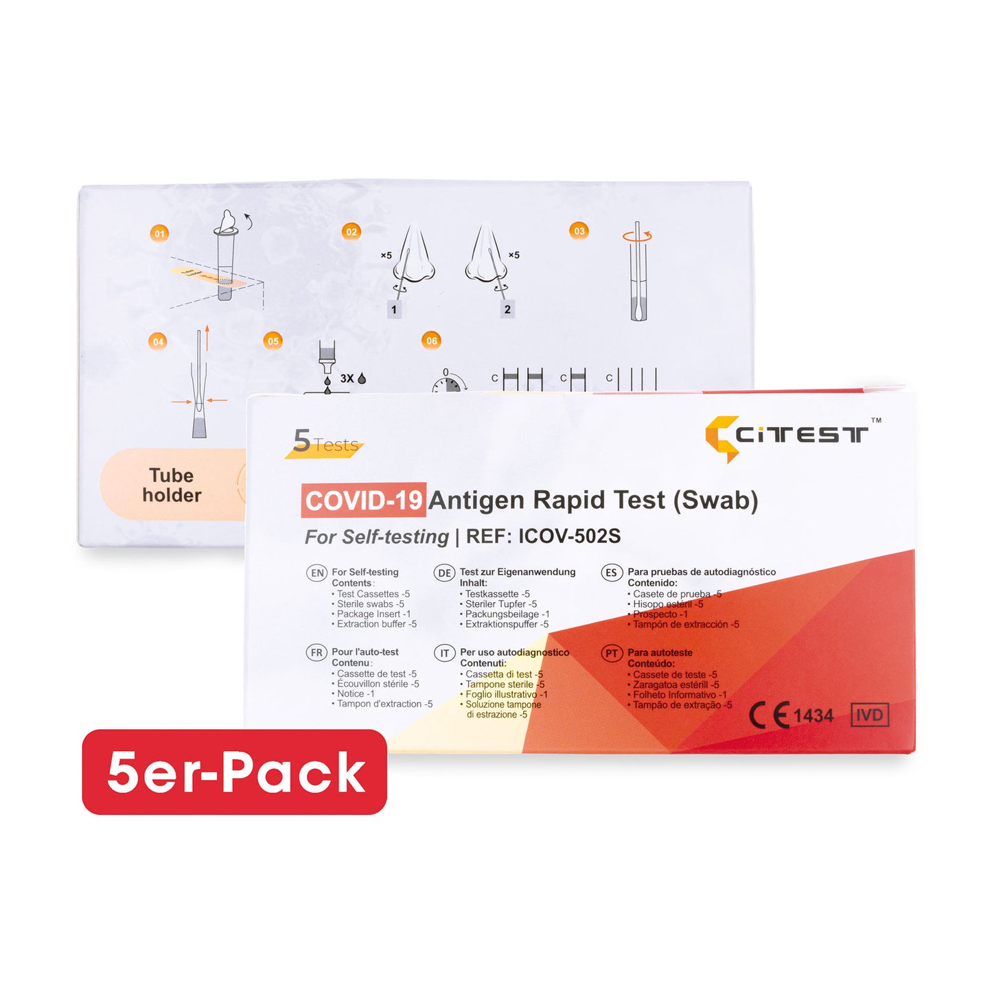 citest diagnostics inc. covid-19 antigen rapid test (swab) 5er Pack